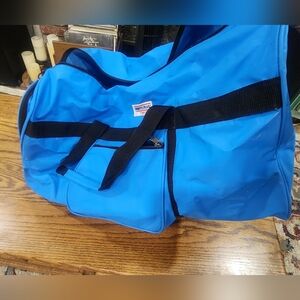 Vintage Olympia Sports Plus bright blue duffel bag